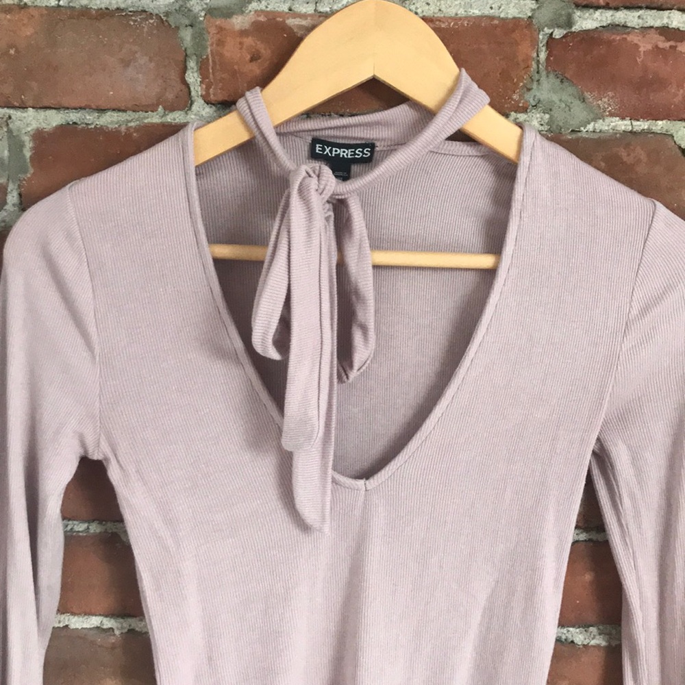 Express long-sleeve bodycon top